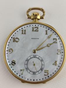 OROLOGIO DA TASCA ZENITH MADREPERLA e ORO 18 KT